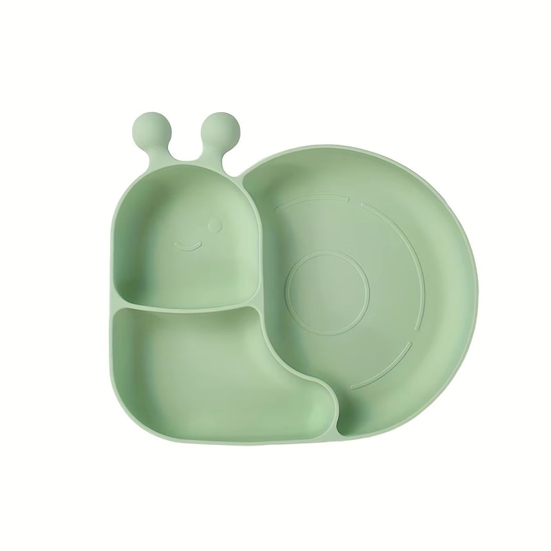 Silicone Baby Food Plates With Suction Cups 3Grid Cartoon Dinner Tableware For Toddlers 6