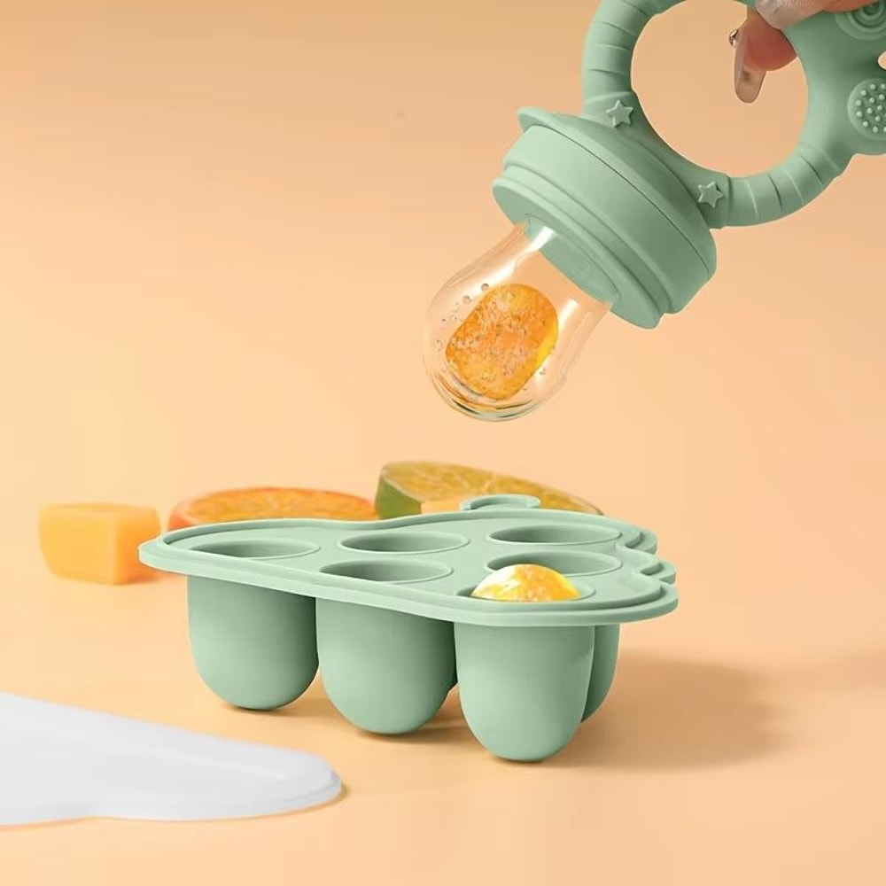2Pack Silicone Baby Fruit Feeder With Freezer Mold And Teething Feeding Set 2