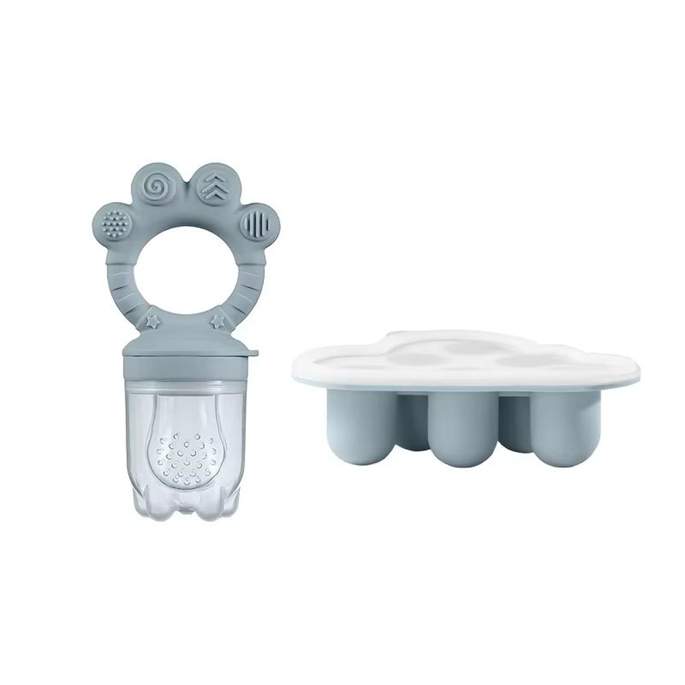 2Pack Silicone Baby Fruit Feeder With Freezer Mold And Teething Feeding Set 9