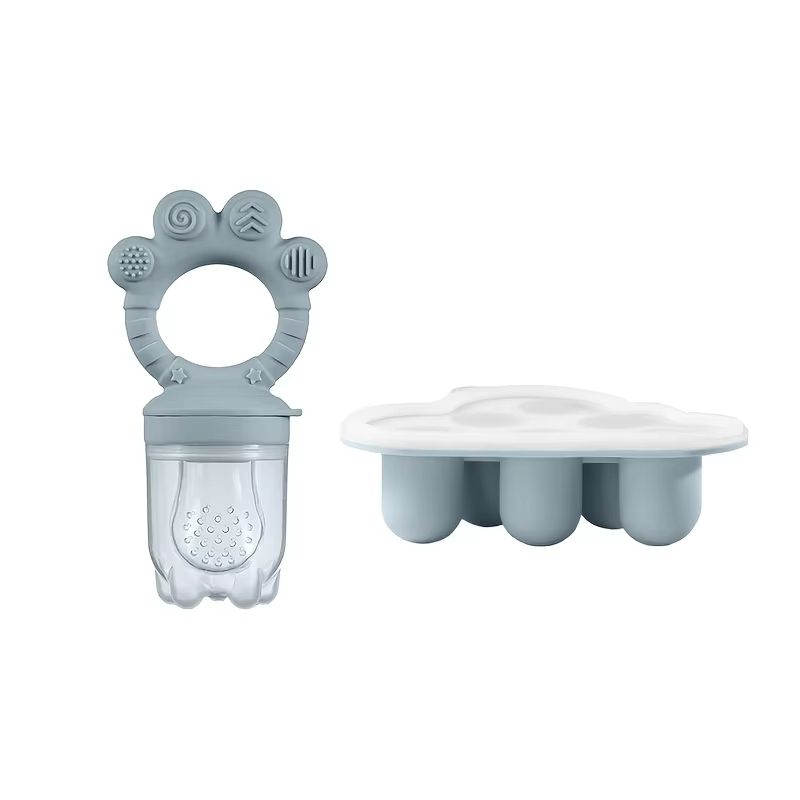 2Pack Silicone Baby Fruit Feeder With Freezer Mold And Teething Feeding Set 9