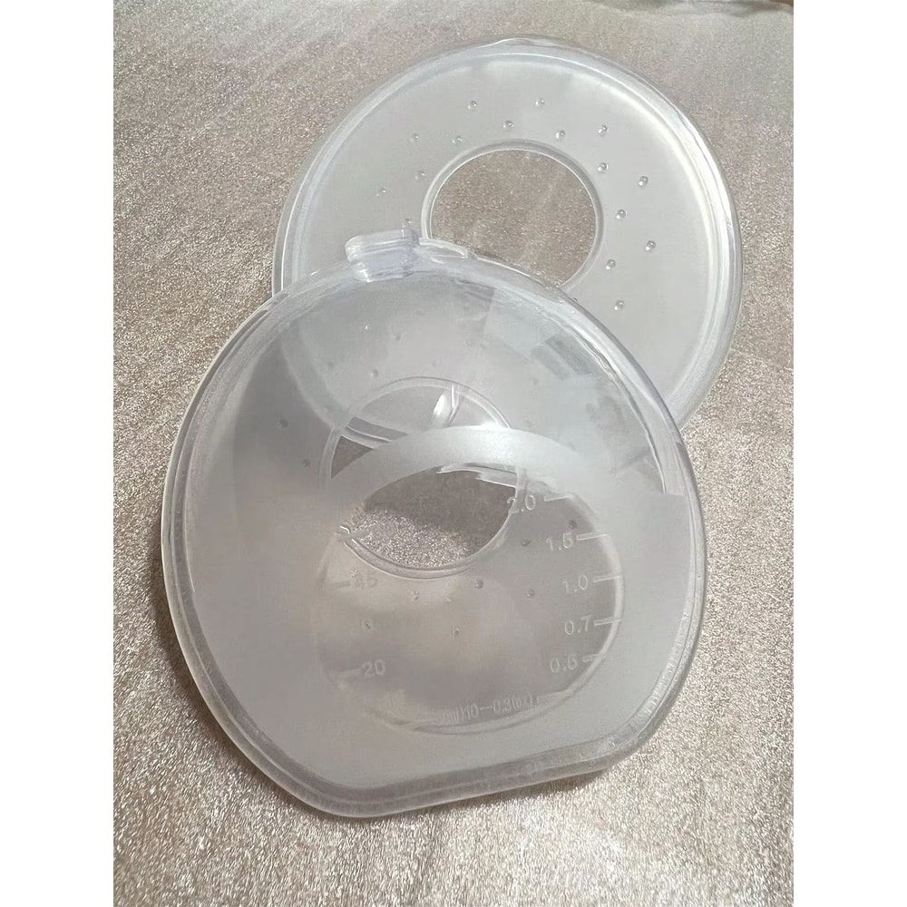 2Pack Silicone Breast Milk Collector Cups With Stand Scale Wearable Breast Shell Nursing Saver 2