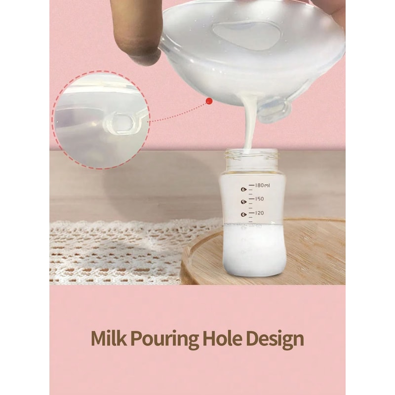 2Pack Silicone Breast Milk Collector Cups With Stand Scale Wearable Breast Shell Nursing Saver 3
