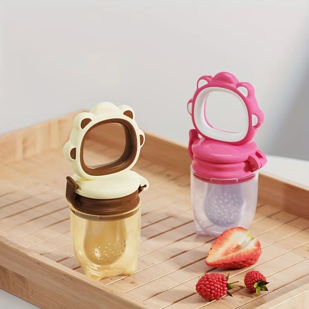 Silicone Baby Fruit Vegetable Feeder With Mesh Cartoon Lion Design Safe SelfFeeding Teething Aid 1
