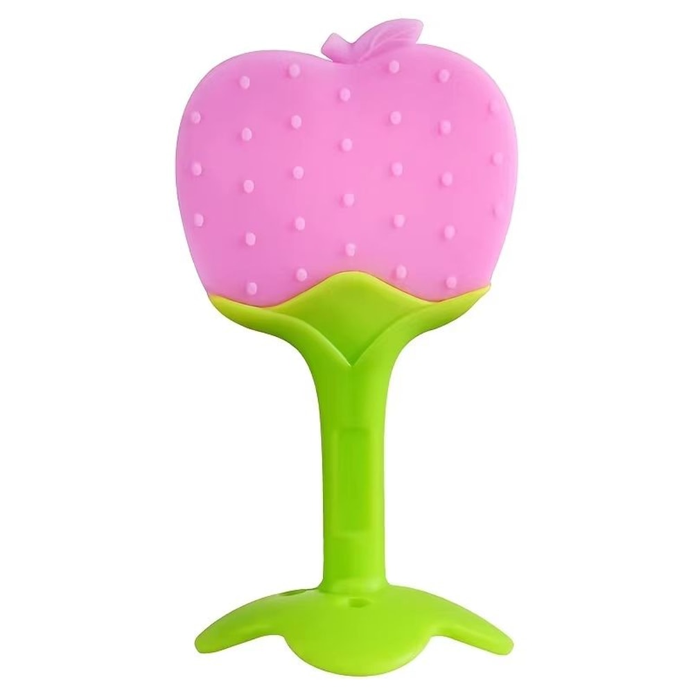 Silicone Baby Fruit Teether 5Pack StrawberryStyle Soothing Teething Toy Set 11