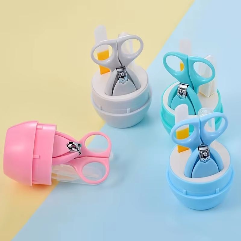 4Piece Infant Baby Nail Grooming Kit With Clippers Scissors File And Tweezers 1