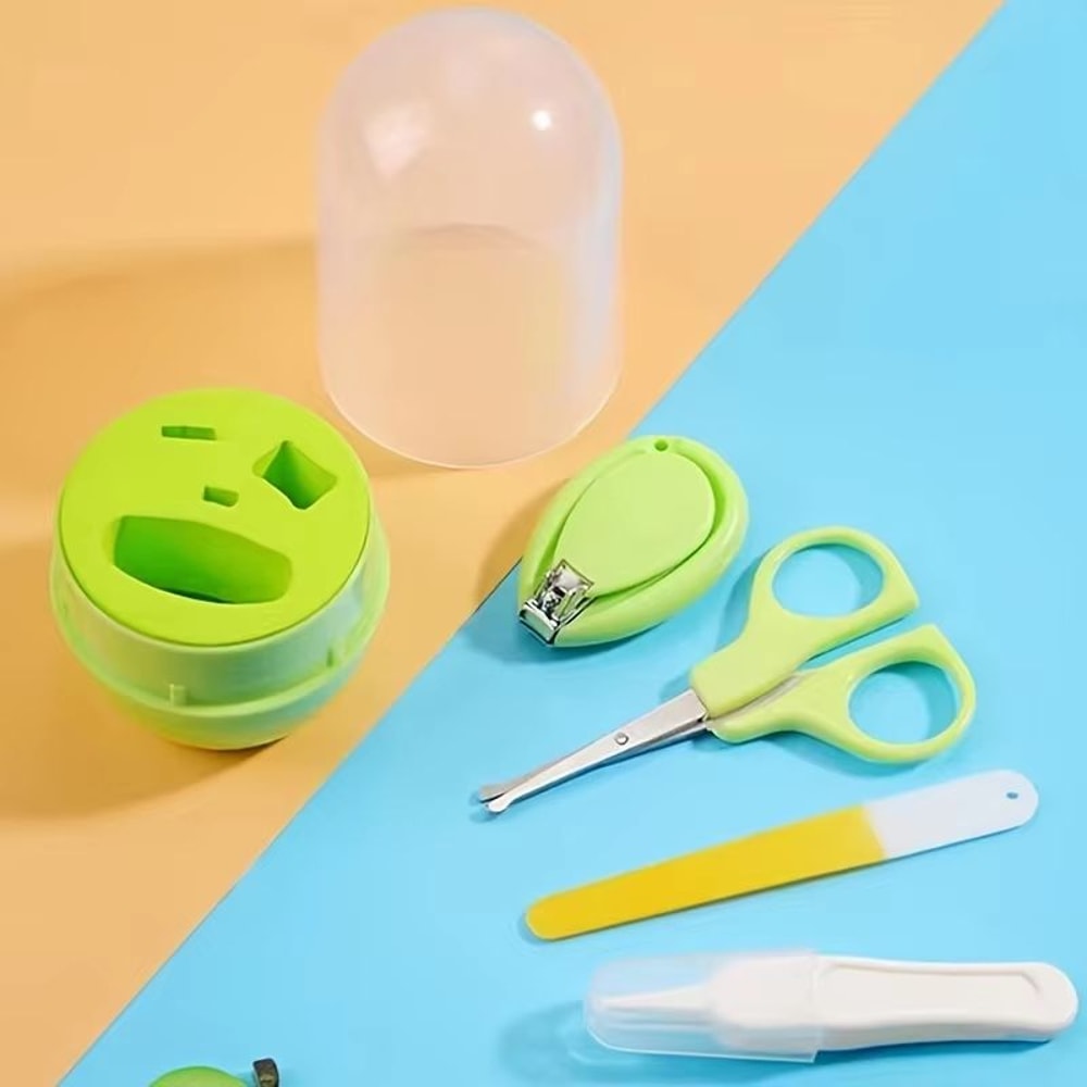 4Piece Infant Baby Nail Grooming Kit With Clippers Scissors File And Tweezers 3