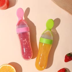 3 fl oz silicone baby spoon squeeze feeder for purees and first foods