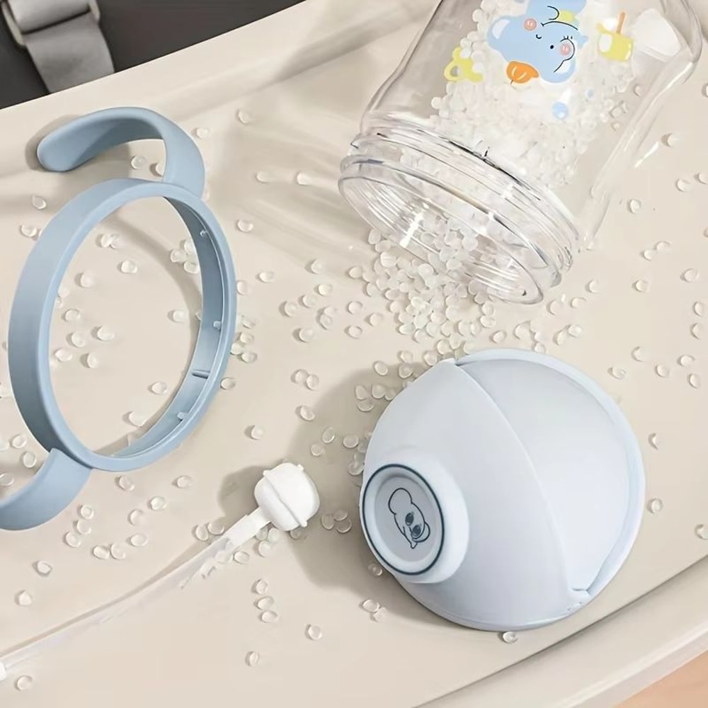 8 Oz Cute Cartoon Kids Straw Cup With Handle And Gravity Ball 4