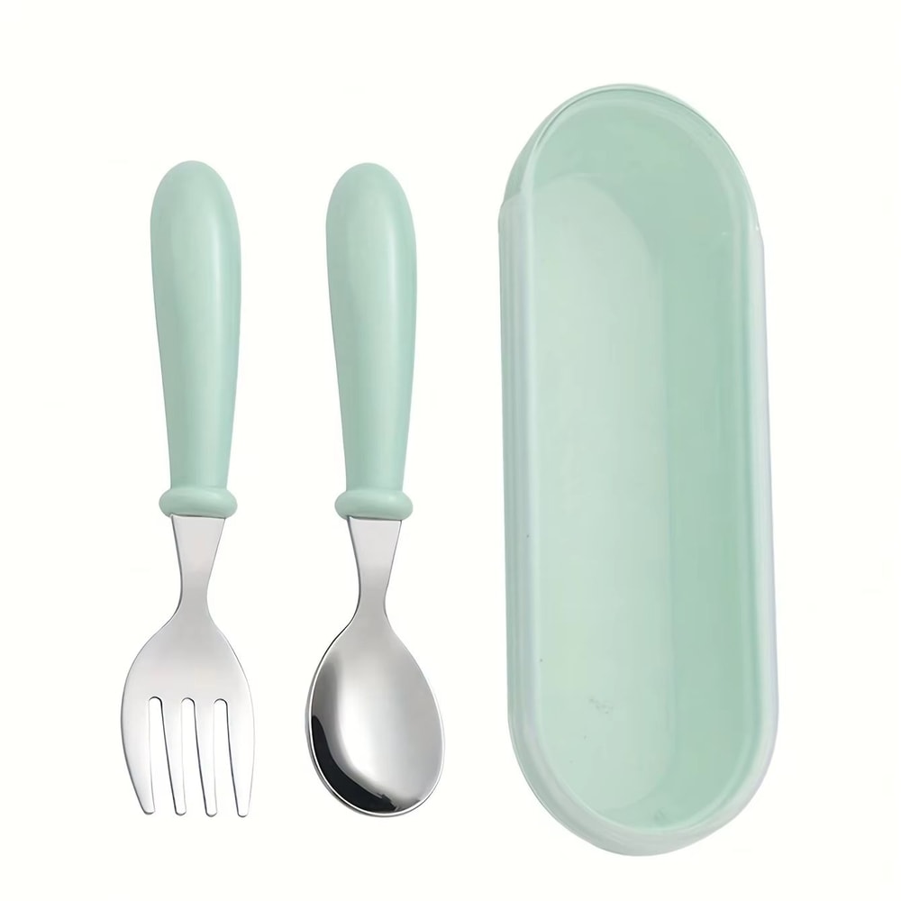 3Piece Portable 304 Stainless Steel Kids Spoon Fork Cutlery Set With Box 7