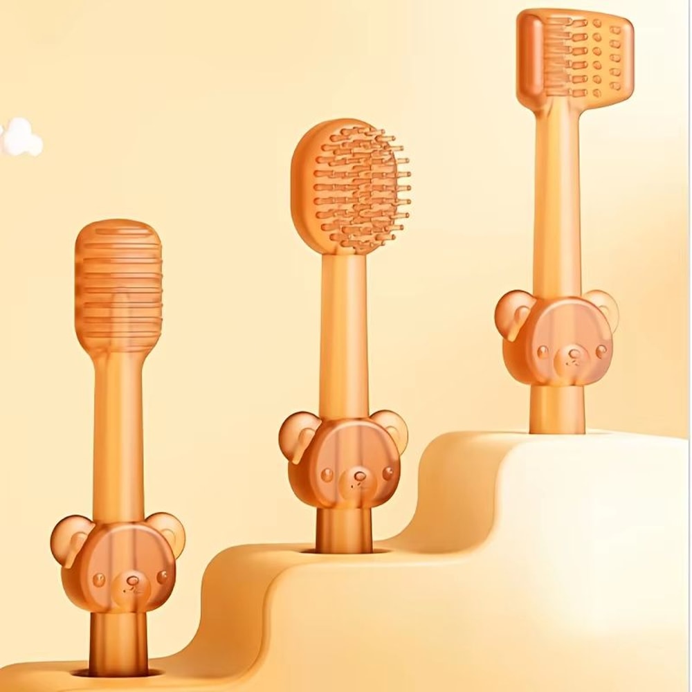 3Piece Portable Silicone Baby Toothbrush Set With Travel Case 3