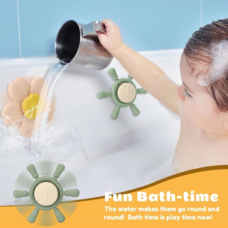 Silicone Suction Cup Spinner Toy For Windows Tables And Highchairs 3