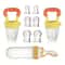 9Piece Baby Feeding Set With Silicone Squeeze Bottle Fruit Feeders And 6 Mesh Pouches 9