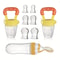 9Piece Baby Feeding Set With Silicone Squeeze Bottle Fruit Feeders And 6 Mesh Pouches 9