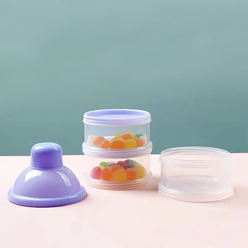 4 Layers Transparent Milk Powder Container Stackable Baby Formula Dispenser Portable Baby Food Stor 4