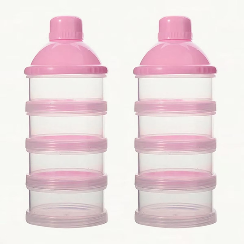 4 Layers Transparent Milk Powder Container Stackable Baby Formula Dispenser Portable Baby Food Stor 8