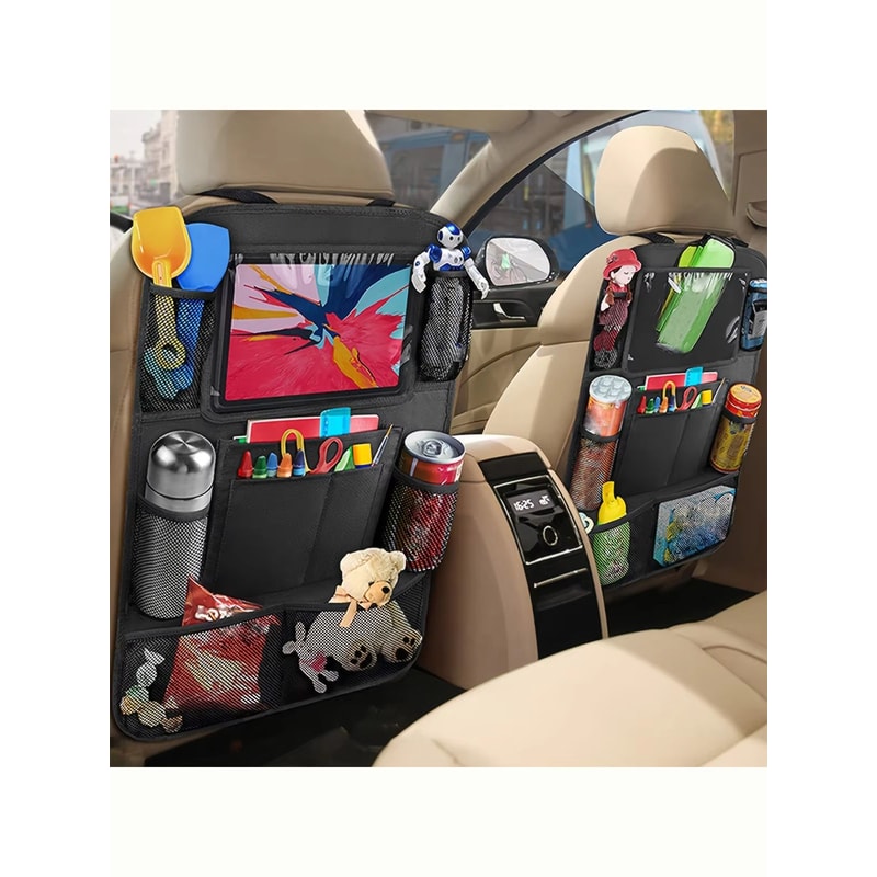 Car Backseat Organizer With Tablet Holder And Seat Protector 2