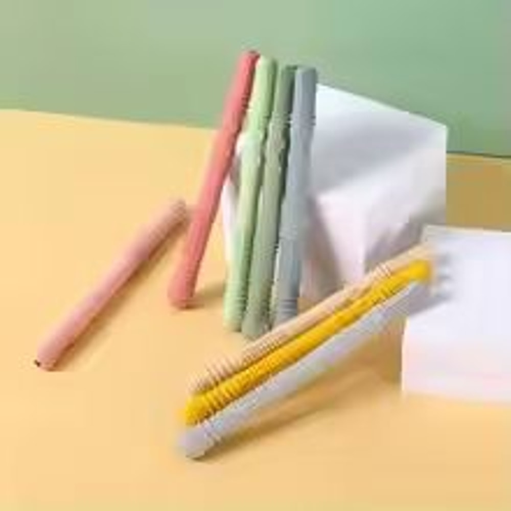 5Piece Silicone Hollow Teether Tube Chew Straw Sensory Toy Set 2
