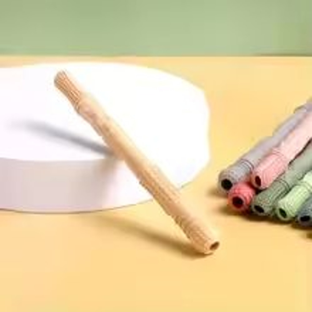 5Piece Silicone Hollow Teether Tube Chew Straw Sensory Toy Set 4