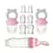 9Piece Silicone Baby Feeding Set With Spoon Bottle Suction Base Fruit Feeders And Nipples 0