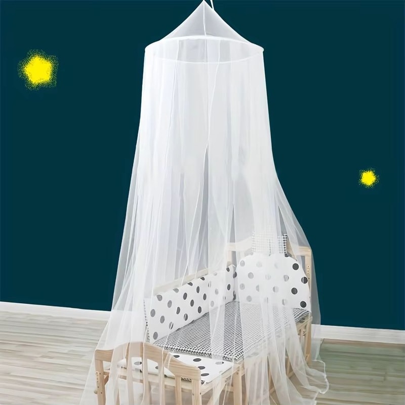 Foldable Bed Canopy Mosquito Net With Hanging Hook And Soft Mesh 0
