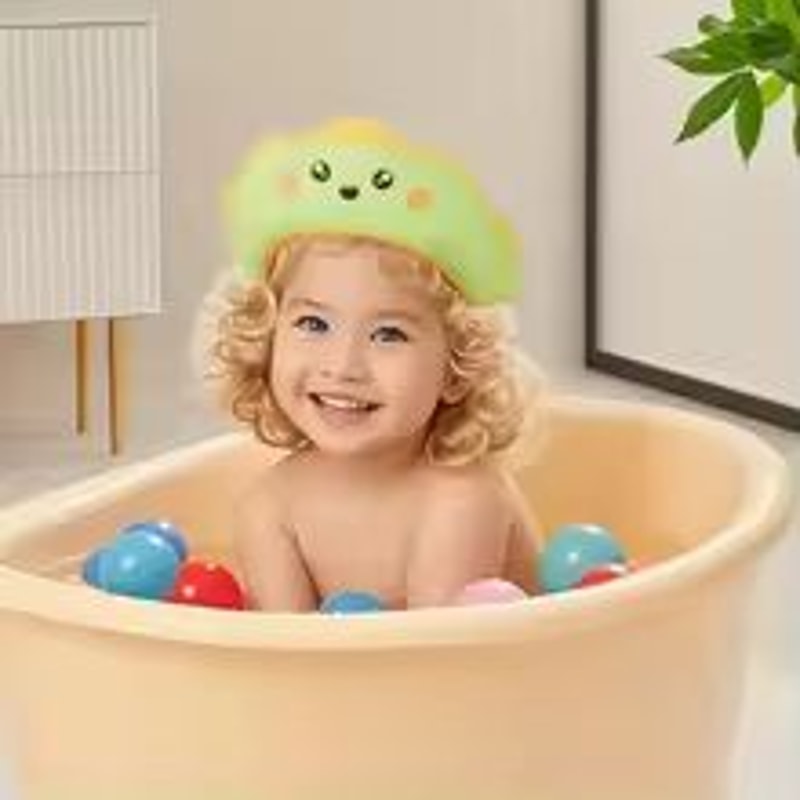 Adjustable Baby Shower Cap Bath Visor Shield Sea Lion Design 1