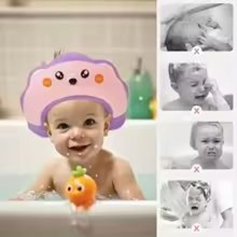 Adjustable Baby Shower Cap Bath Visor Shield Sea Lion Design 3