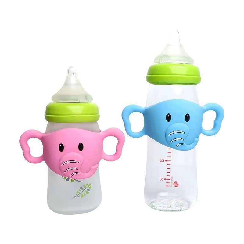 Silicone Handle Sleeve For Baby Bottle Soft Elastic Daily Use Feeding Accessory 1