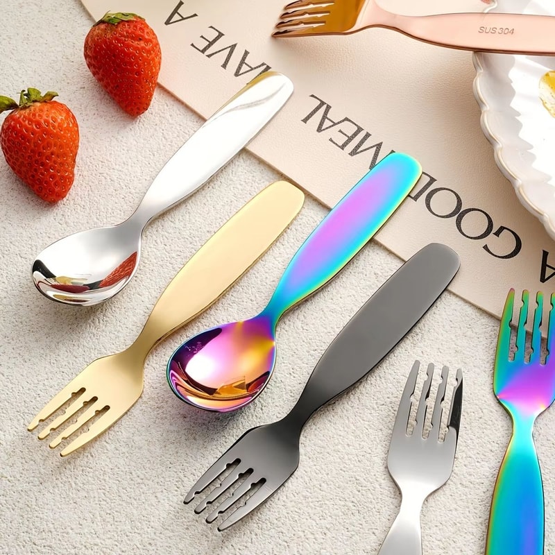 304 Stainless Steel Portable Cutlery Set With Case Vintage Outdoor Spoon And Fork 3pcs 0