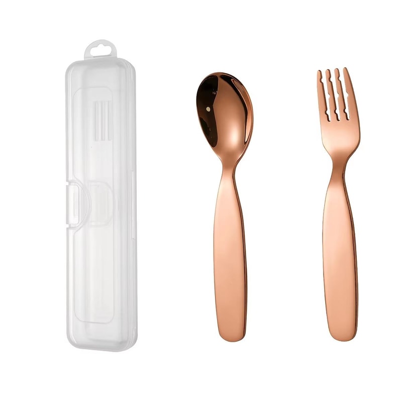 304 Stainless Steel Portable Cutlery Set With Case Vintage Outdoor Spoon And Fork 3pcs 10