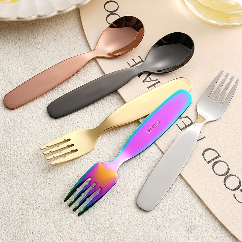304 Stainless Steel Portable Cutlery Set With Case Vintage Outdoor Spoon And Fork 3pcs 2