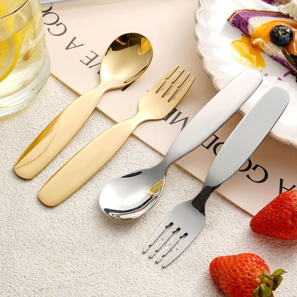304 Stainless Steel Portable Cutlery Set With Case Vintage Outdoor Spoon And Fork 3pcs 4