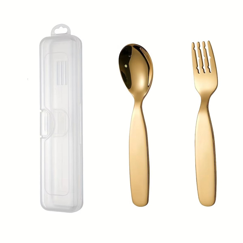304 Stainless Steel Portable Cutlery Set With Case Vintage Outdoor Spoon And Fork 3pcs 6