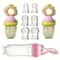 9Piece Silicone Baby Feeding Set With Dinosaur Rotating Fruit Feeder Squeeze Bottle And SML Silicon 0