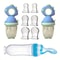 9Piece Silicone Baby Feeding Set With Dinosaur Rotating Fruit Feeder Squeeze Bottle And SML Silicon 7