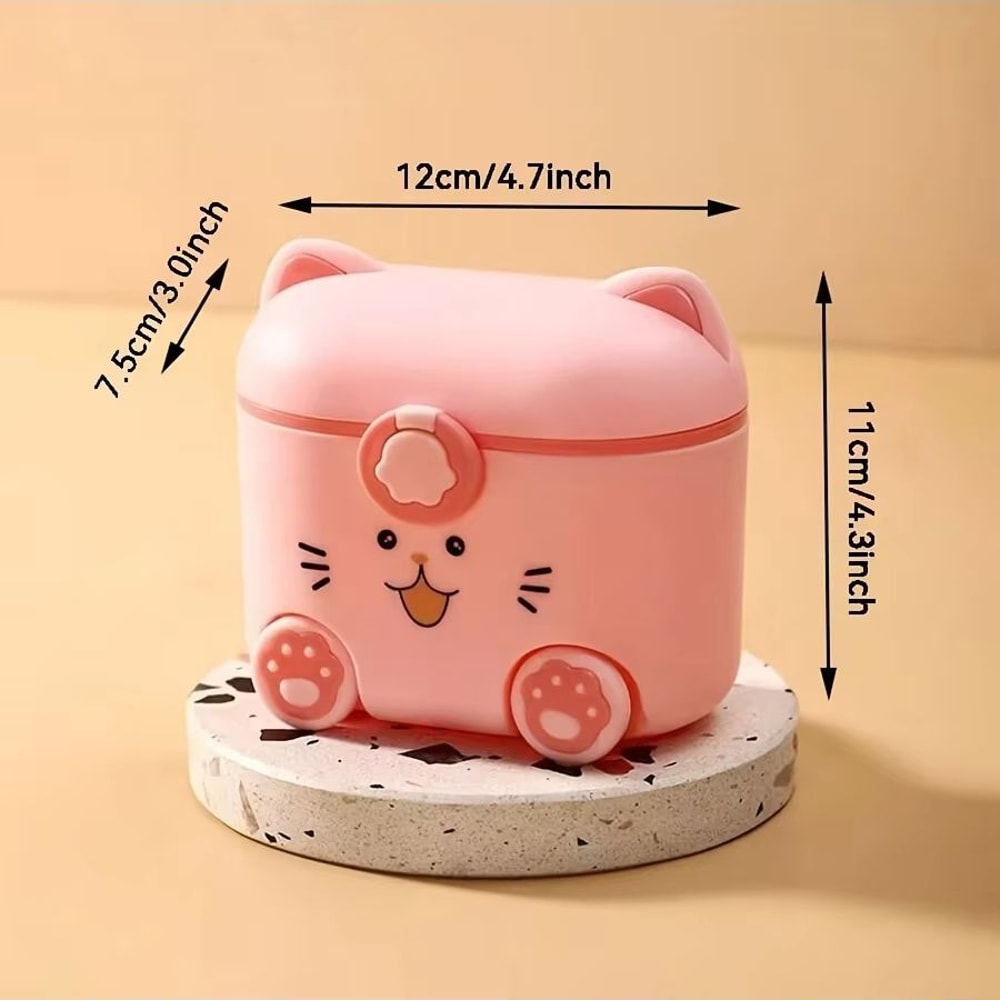 Cute Cat Locking Baby Formula Container With Spoon Portable Snack Box 5