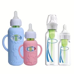 elephant silicone bottle handle sleeve for narrow neck baby bottles, soft grip protector