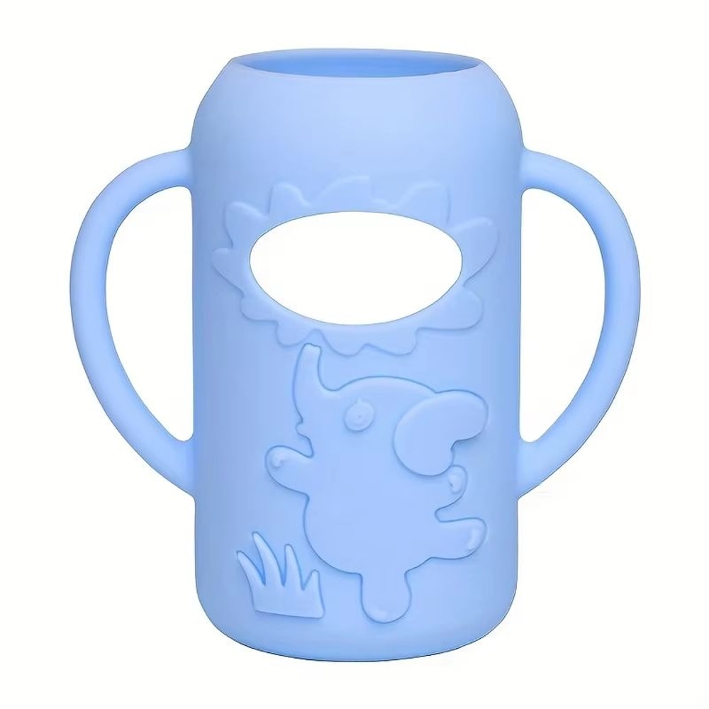 Elephant Silicone Bottle Handle Sleeve For Narrow Neck Baby Bottles Soft Grip Protector 10
