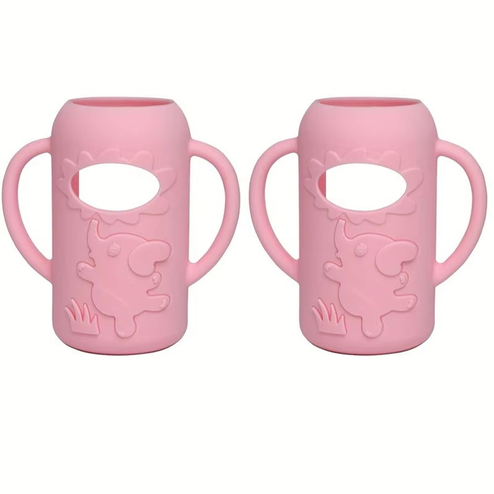 Elephant Silicone Bottle Handle Sleeve For Narrow Neck Baby Bottles Soft Grip Protector 12