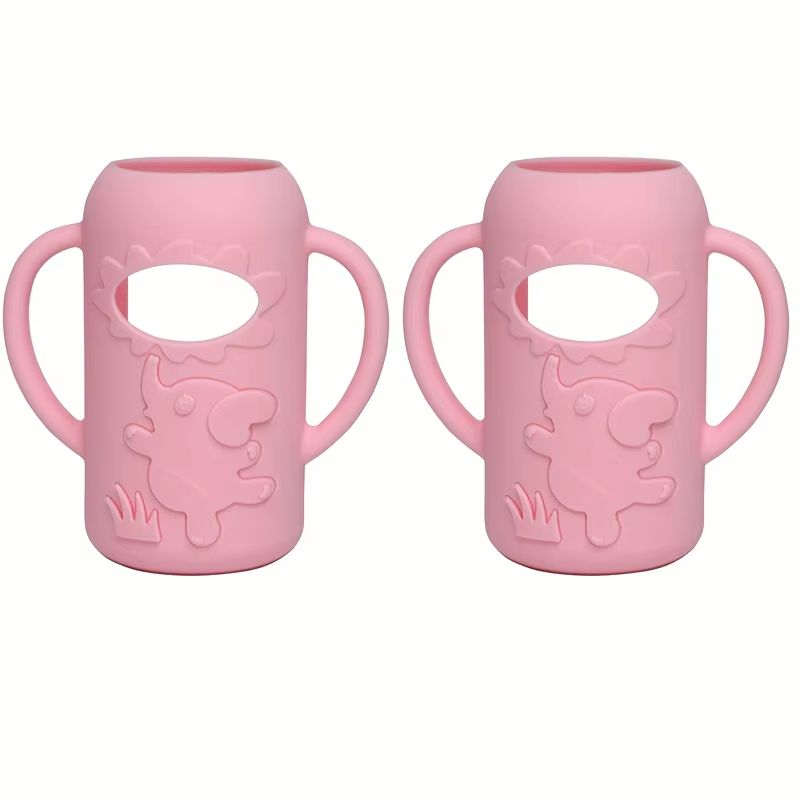 Elephant Silicone Bottle Handle Sleeve For Narrow Neck Baby Bottles Soft Grip Protector 12