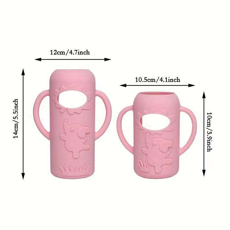 Elephant Silicone Bottle Handle Sleeve For Narrow Neck Baby Bottles Soft Grip Protector 5