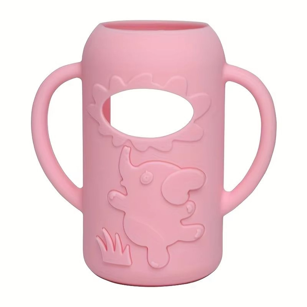 Elephant Silicone Bottle Handle Sleeve For Narrow Neck Baby Bottles Soft Grip Protector 6