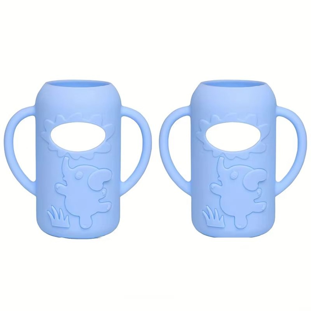 Elephant Silicone Bottle Handle Sleeve For Narrow Neck Baby Bottles Soft Grip Protector 7