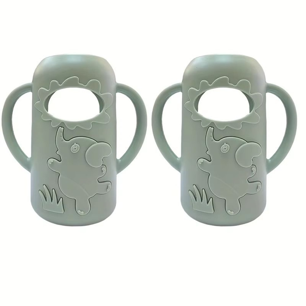 Elephant Silicone Bottle Handle Sleeve For Narrow Neck Baby Bottles Soft Grip Protector 15