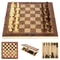 3in1 Folding Wooden Chess Board Set With Checkers And Backgammon Portable Travel Game Case 2