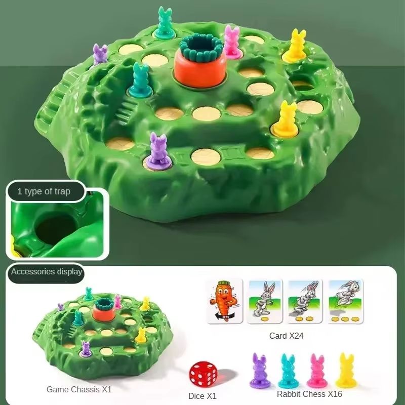 BunnyBurrow Carrot Trap Defense Table Board Game For Kids And Families 6