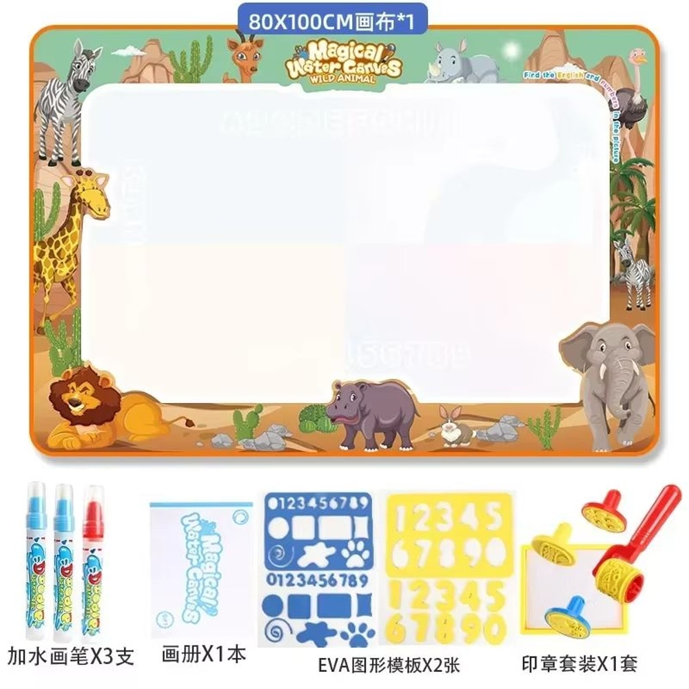Montessori Magic Water Drawing Mat 3937x3150in With Reusable Water Pen 10