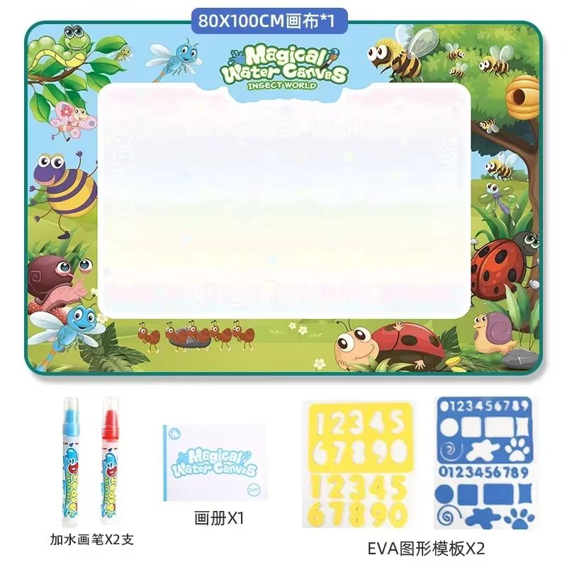 Montessori Magic Water Drawing Mat 3937x3150in With Reusable Water Pen 8