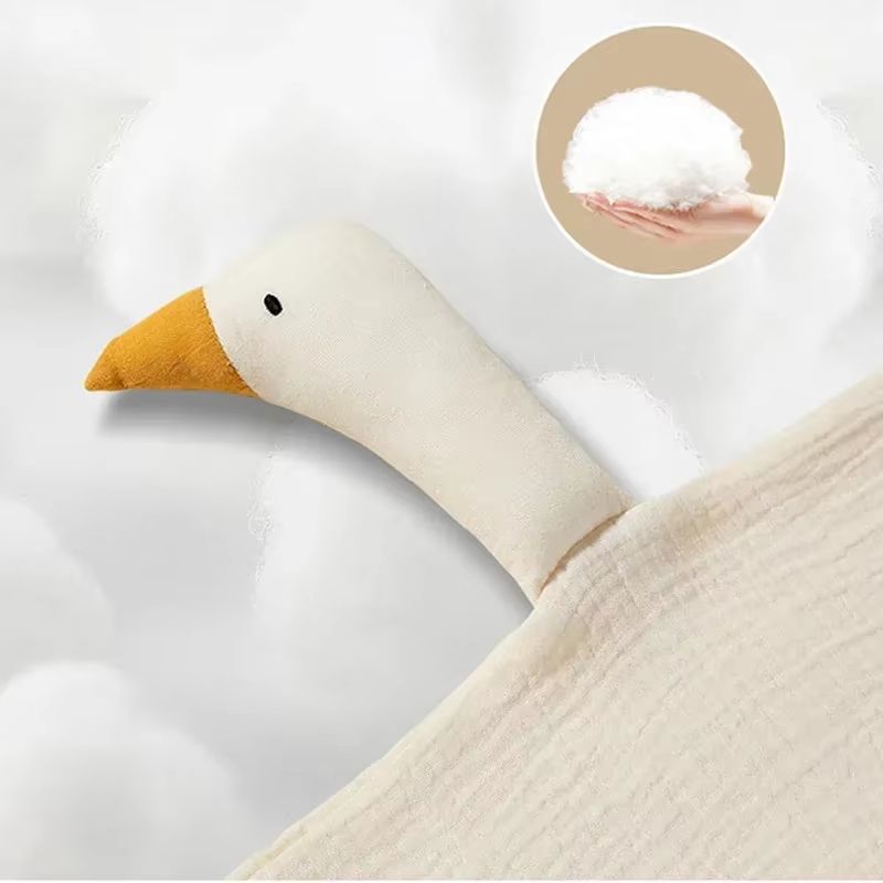 PureCotton Muslin Baby Bib And Burp Cloth Set With Goose Sleeping Doll Design 4