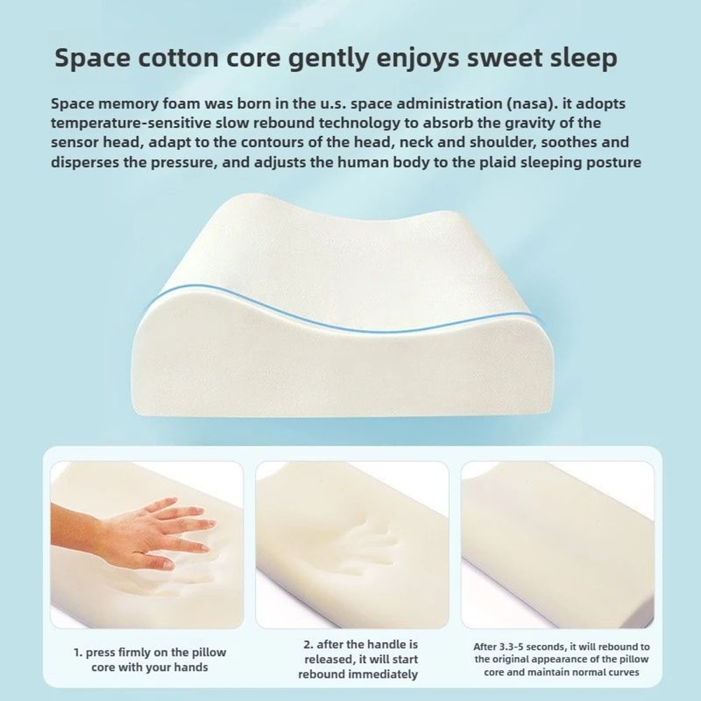 CloudComfort Toddler Summer Foam Pillow 45x30cm Breathable Slow Rebound Bedding Cushion 3