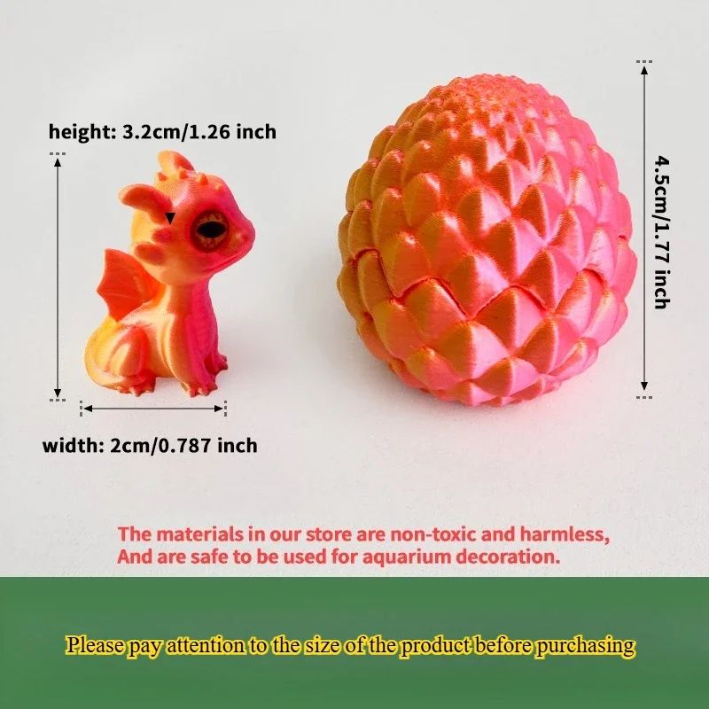 MiniDragon 3D Printed Toy Model With Eggs Random Eyes 4